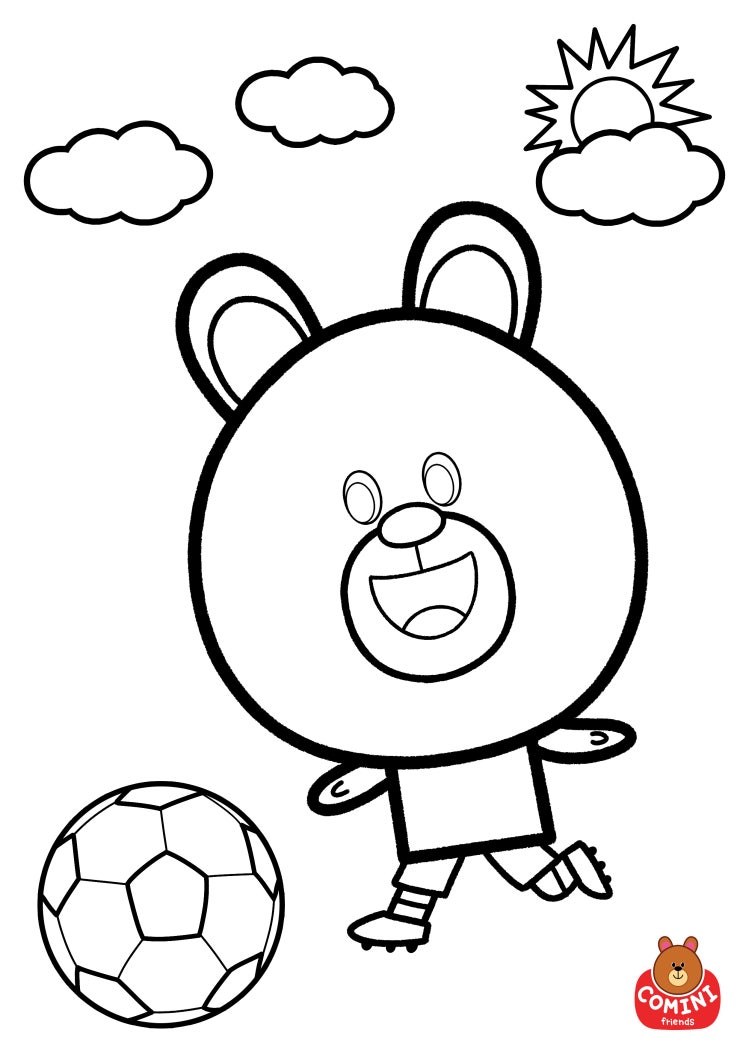  축구선수 꼬미니  색칠공부