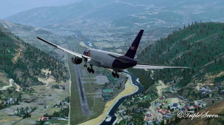 [비행시뮬] 세계에서 가장 위험한 공항 파로공항까지 비행! 페덱스 B777F 인천 - 파로 가상 비행일지!