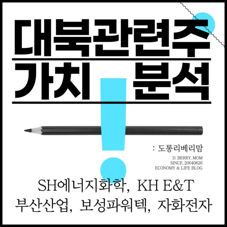 대북관련주 가치분석 (ft. SH에너지화학, KH E&T, 부산산업, 보성파워텍, 자화전자)