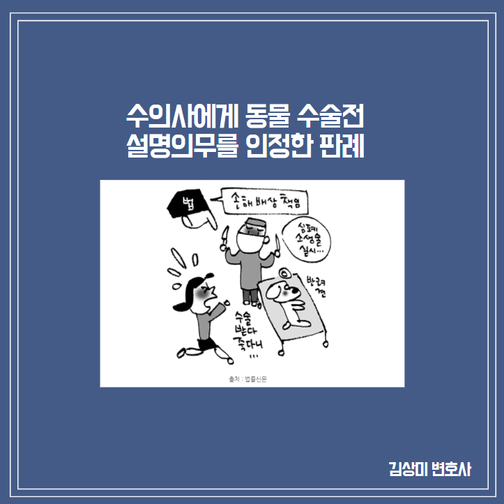  [부산/울산/경남 의료변호사][판결]수의사도 동물 수술할 때 보호자에게 설명의무 있다