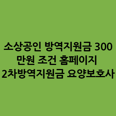 소상공인 방역지원금 300만원 조건 홈페이지 2차방역지원금 요양보호사(1533-0100)