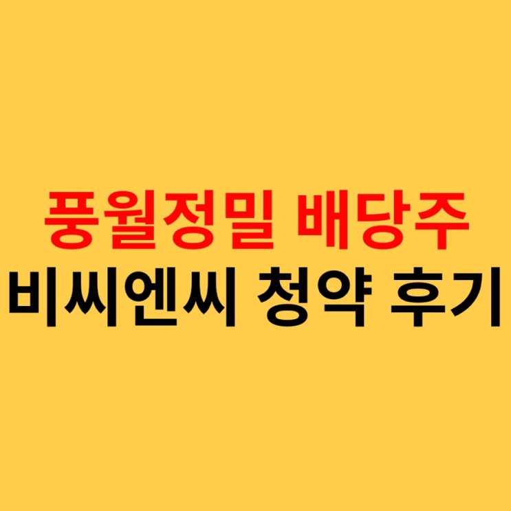 풍월정밀 배당확인 & 비씨엔씨 청약 후기