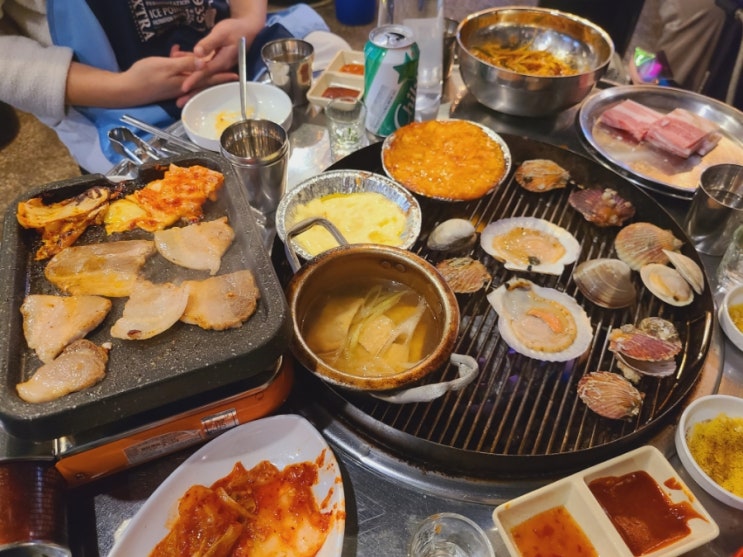  성남 모란역 조개구이 삼겹살 차돌박이 맛집 : 쪼삼(쪼개삼겹살)