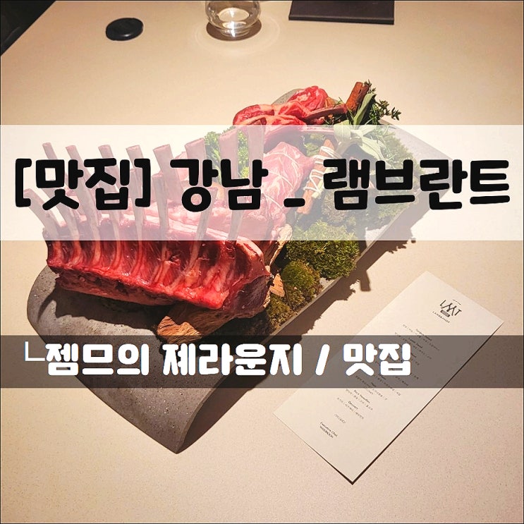  <강남 양갈비 맛집 / 램브란트> 코스로 즐기는 양갈비 프리미엄 다이닝