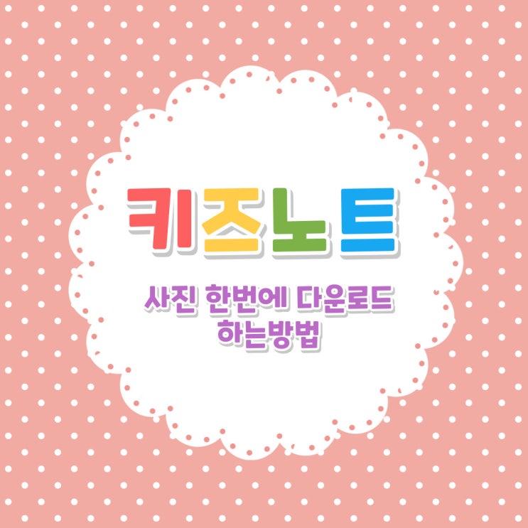  어린이집 키즈노트 사진 한번에 다운받기 추억저장
