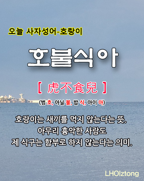  [784] 오늘 사자성어 호불식아(虎不食兒)의 뜻은?