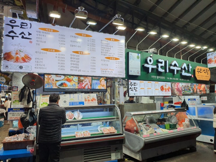  제주 동문시장 야시장 문 닫는 시간, 딱새우회/버터오징어/게딱지밥/흑돼지말이 먹부림