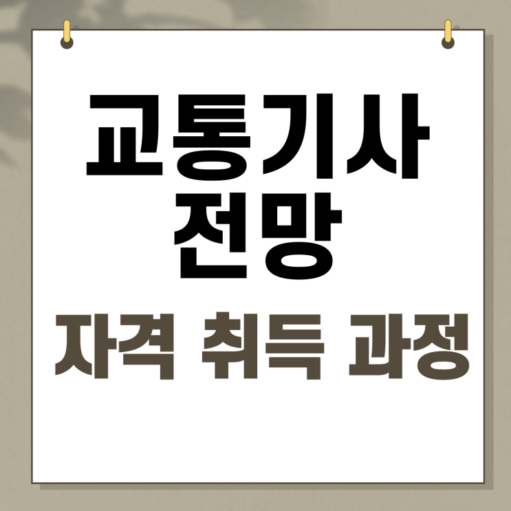  교통기사 응시자격 교통체계 관리와 안전전문가 !