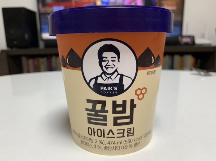 홈익스프레스에서 산 PAIK"S 빽스 " 빽다방 꿀밤 아이스크림" 딱 바밤바 맛