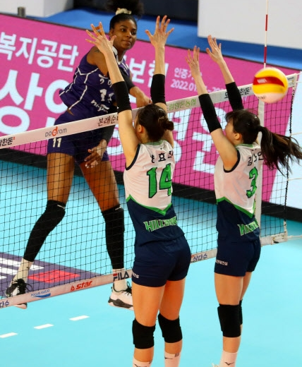 [여자배구] <b>도로공사</b>, <b>현대건설</b> 상대로 '완승' ··· 정규리그... 