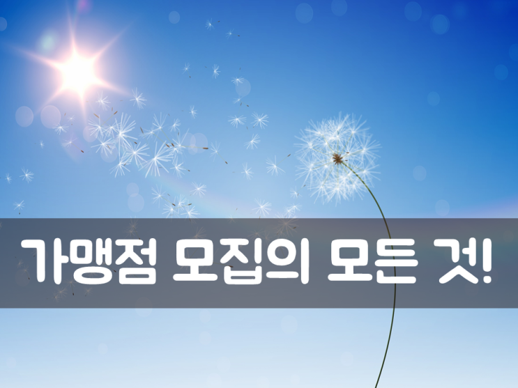  가맹점 모집의 모든 것!
