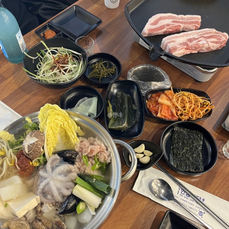 [인천 구월동] 수상한 삼겹살 - 삽겹살에 해물전골까지 한번에!구성대박 구월동맛집