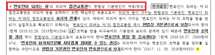  헌법판례, [속보] 22년 2월 24일 - 소송대리인이 되려는 변호사에 대한 소송대리인 접견신청 불허 사건(합헌)