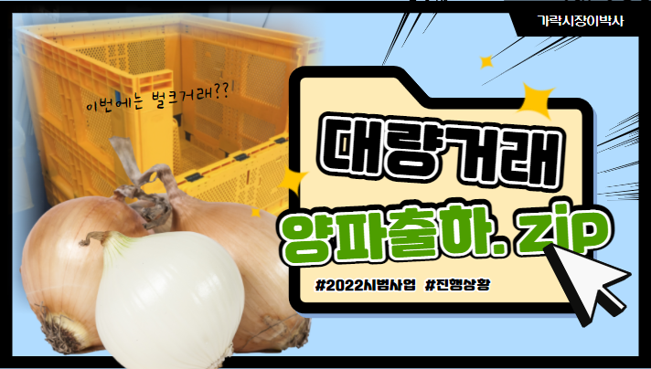  [가락시장 소식] 양파!! 파렛트 하차경매에 이어 대량(벌크)거래를 추진한다구??