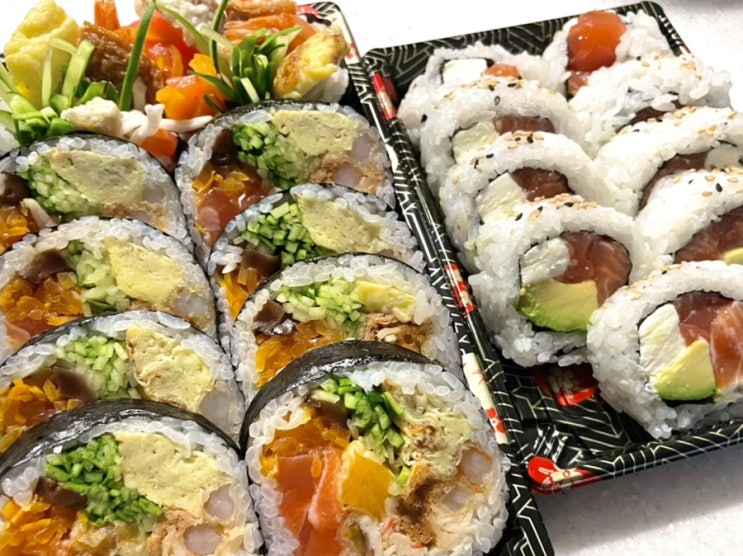  군자역 호담스시/연어후토마끼/필라델피아치즈롤/연어맛집/배달의민족