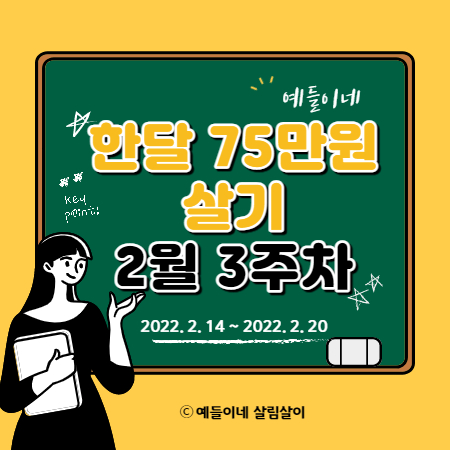 주간 가계부 2월 3주차 4인가족 생활비 11만 원 썼어요