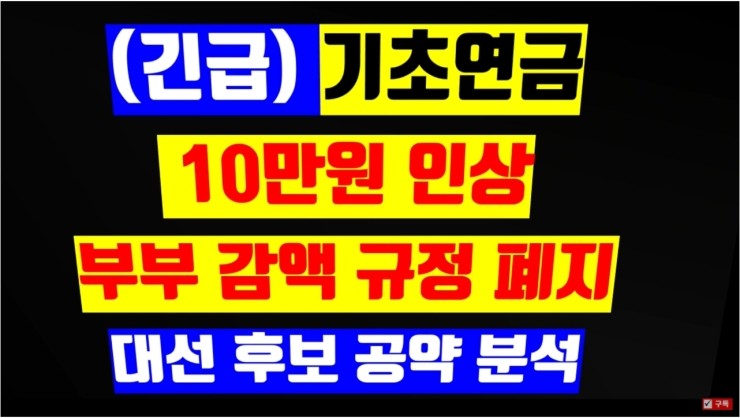 인상(윤석열), 부부 감액 규정 폐지(<b>이재명</b>), <b>대선</b> 후보 <b>공약</b> 분석