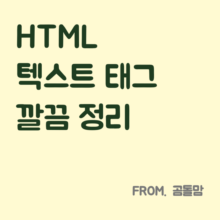  [왕초보 HTML] 텍스트 태그 깔끔 정리