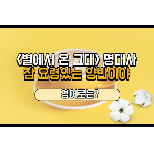  별에서 온 그대 천송이 대사, 영어로는?
