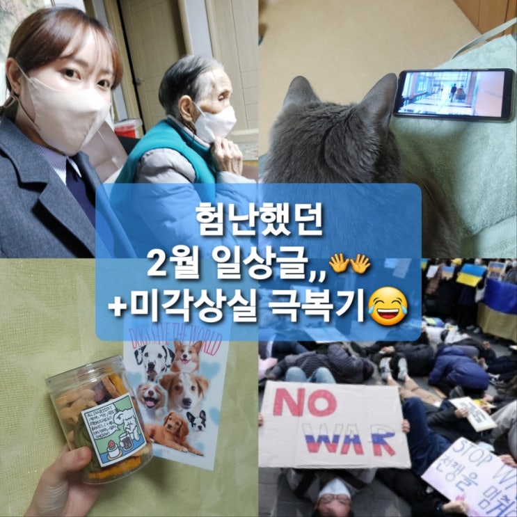  2월을 마치며,,오미크론 미각상실 극복기/코로나 격리일상/우크라이나전쟁반대/록시땅핸드크림&립밤/스물다섯스물하나/기상청사람들/갯마을차차차/북문로바게트c