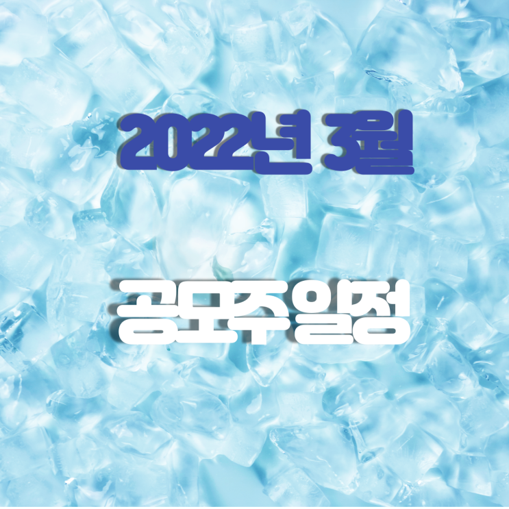 2022년 3월 공모주 일정