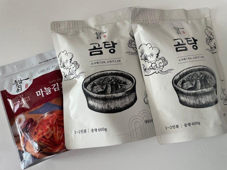  마켓컬리 추천 택배로 동남집 양지곰탕, 마늘김치 맛보기