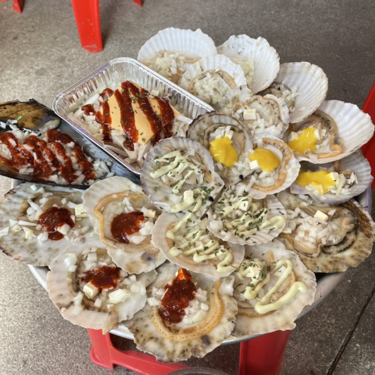  부산 영도 태종대 조개구이 맛집 닥치라누나