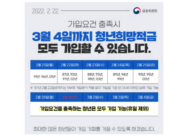  청년희망적금 자격 및 신청방법 (은행별 금리비교)