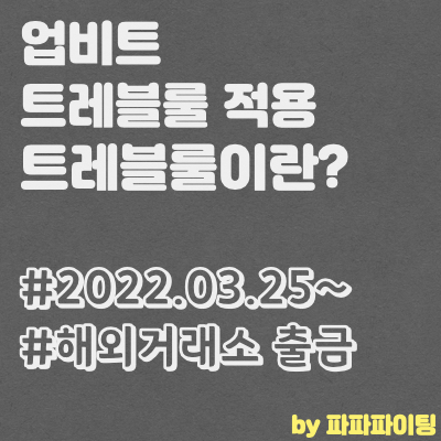  업비트 트래블룰 적용 3/25부터 트래블룰 뜻?