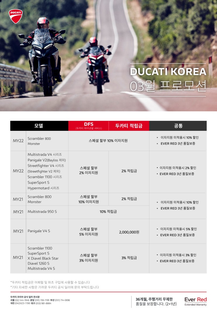  3월 두카티코리아 프로모션 / 시즌오픈과 함께하는 두카티 3월프로모션