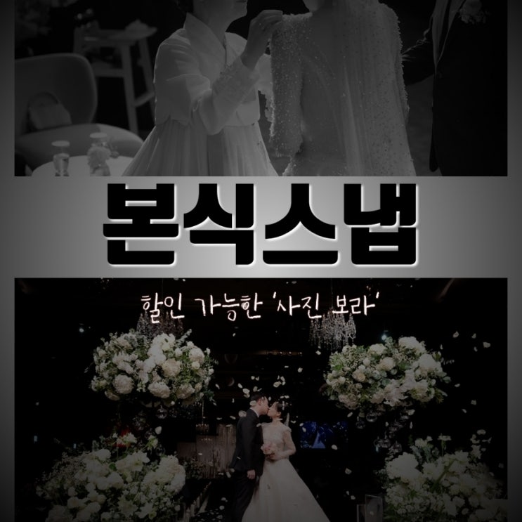  본식 스냅 6개 업체 비교 후 가성비 본식 스냅 '사진 보라' 최종 결정 [짝궁 2만원 할인+기프티콘]