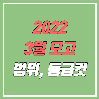 2022 3월 모의고사 등급컷, 범위, 일정 (고1, 고2, 고3, 재수)