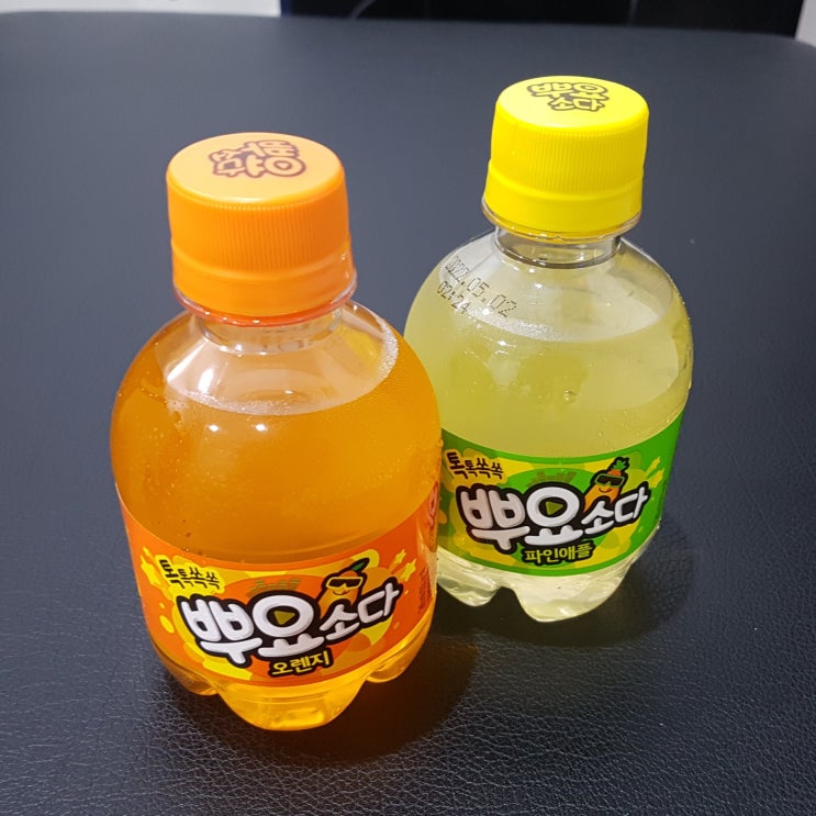  톡톡쏙쏙 뿌요소다 음료수 245ml(탄산 음료) 오렌지 파인애플 맛 칼로리(열량), 영양성분정보(나트륨 지방 단백질)