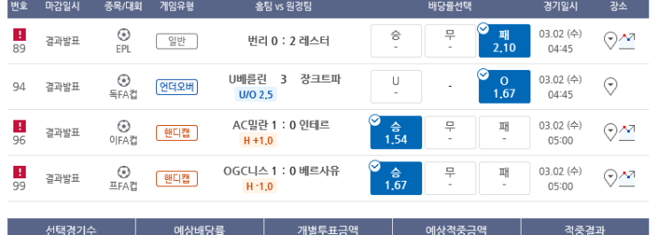 프로토 3월 첫날 해축 올킬 적중 프로토 3월 첫날 해축 올킬 적중