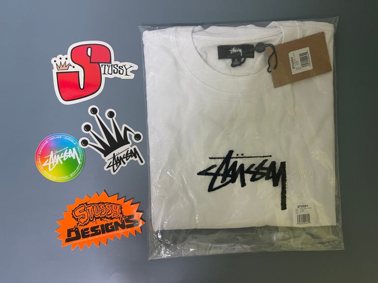 스투시신상 SPLIT OVAL TEE & Stock Logo Ls Crew