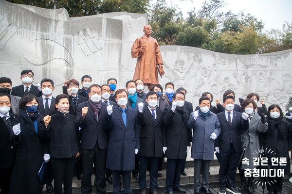 [충청미디어] 민주당 충북선대위 "윤석열 후보 일본 한반도 진입 가능 망언 규탄"