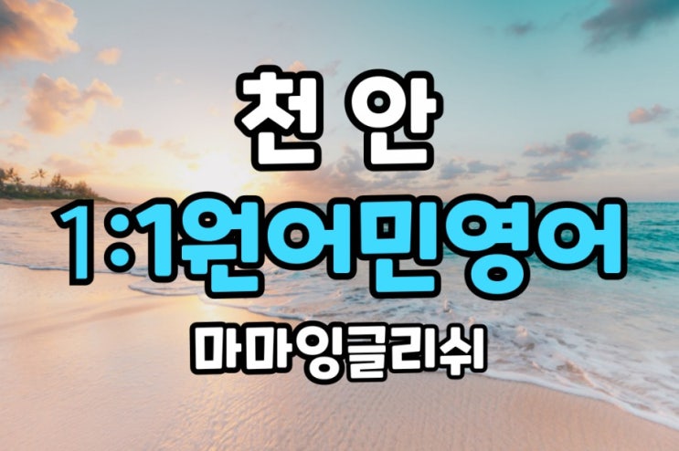  천안 일대일 원어민영어회화 제대로 된 방법으로 시작하자!!!