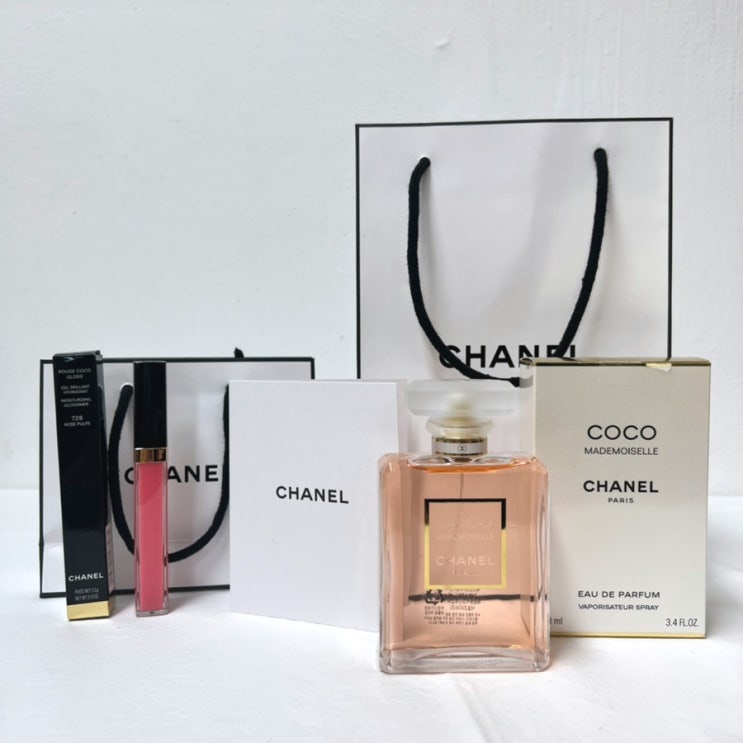  [CHANEL] 코코 샤넬 마드모아젤 오 드 빠르펭, 샤넬 여름 쿨톤 루쥬 코코 글로스 728