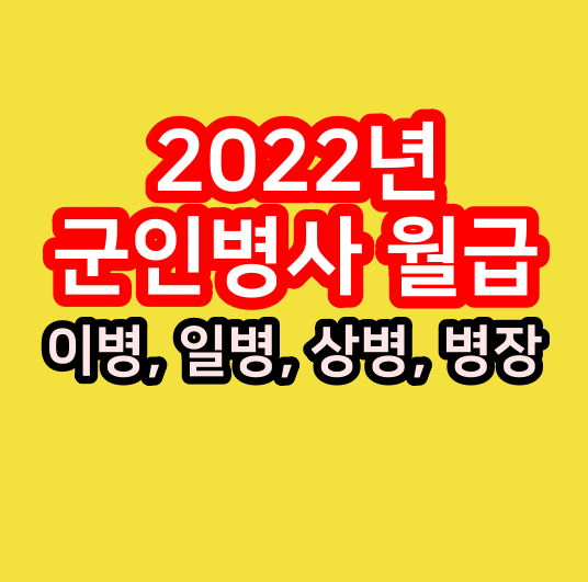  2022년 군인 병사 월급 이병 일병 상병 병장