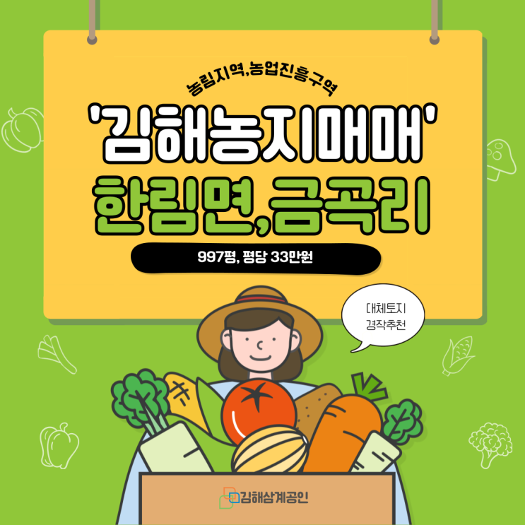 김해농지매매 한림면 금곡리 대토,경작 추천