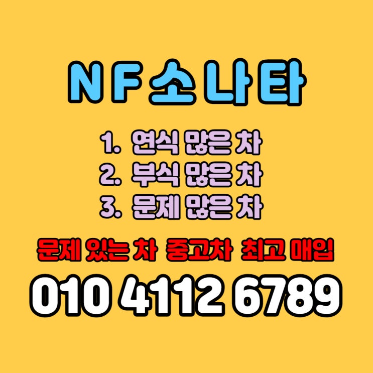  중고차 NF소나타 폐차 가격 알아보시나요? [홍천]