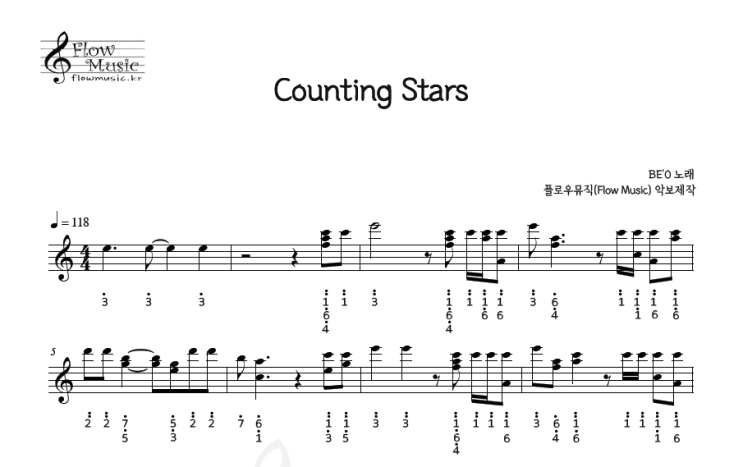  비오 - Counting Stars(카운팅스타) 칼림바악보