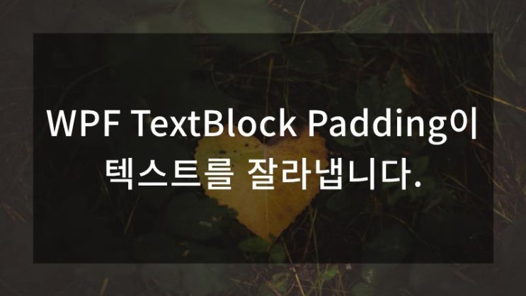  WPF TextBlock Padding이 텍스트를 잘라냅니다.