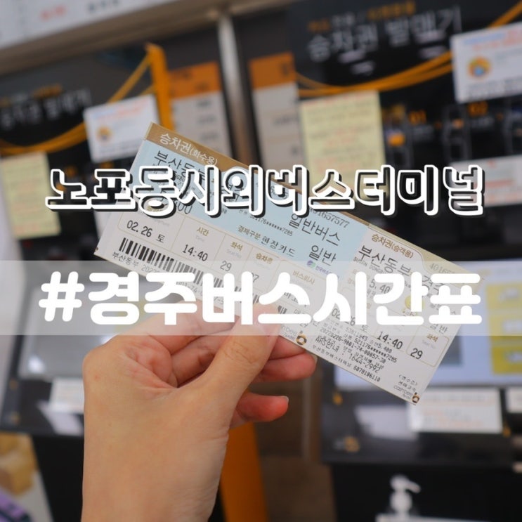  부산에서 경주 버스시간표/ 노포동시외버스터미널 시간표