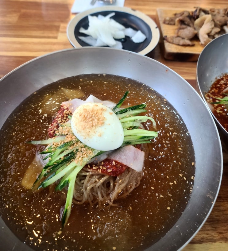 [울산]울산 북구 밀면 맛집/숯불고기 함께 먹는 밀면! 팔곡밀면 진장점!