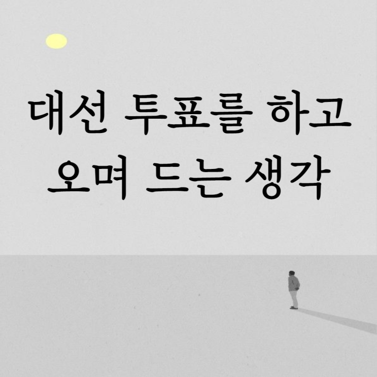  대선 투표를 하고 오며 드는 생각