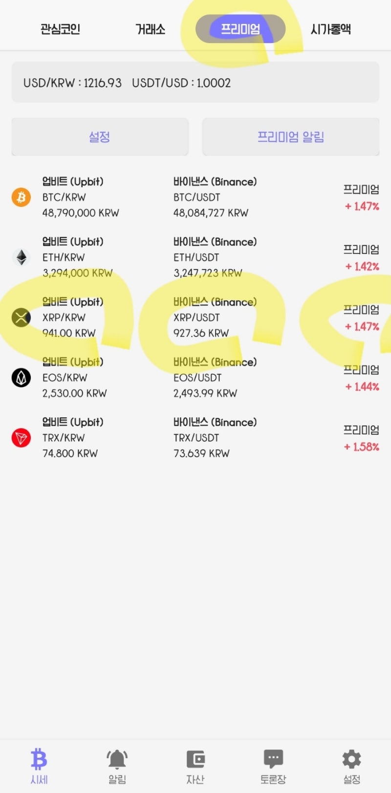 김프(김치프리미엄) 시세차익 전략 및 김프 알람받는 방법🔔🔔 : 네이버 블로그