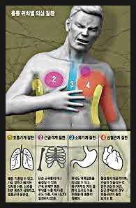 흉통 위 기능 환자 폐 세포 호흡 재채기 가래 혈, 심근경색 중풍, 당뇨 합병증 암