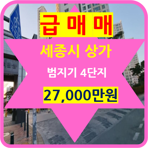  세종시 상가 범지기 마을 초급 매매 27000만 원