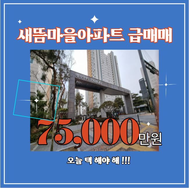  세종시 새롬동 아파트 새뜸마을 1단지 84                                               초급 매매 75,000만 원